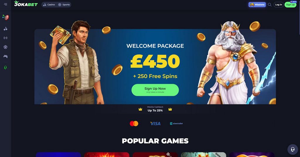 Sitio web del casino Jokabet