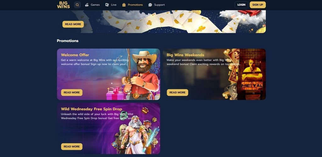 Big Wins Casino on mobile